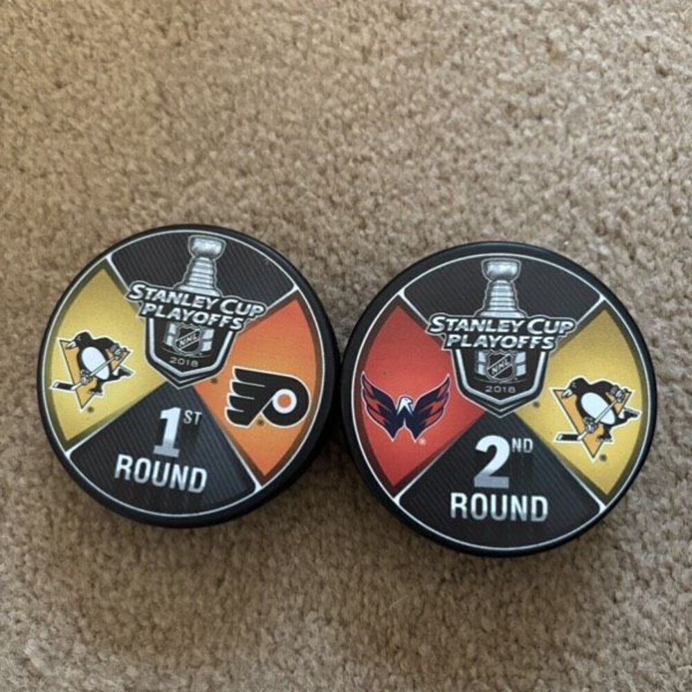 NHL Stanley Cup 2018 Playoffs 1st & 2nd Round Pucks *New*